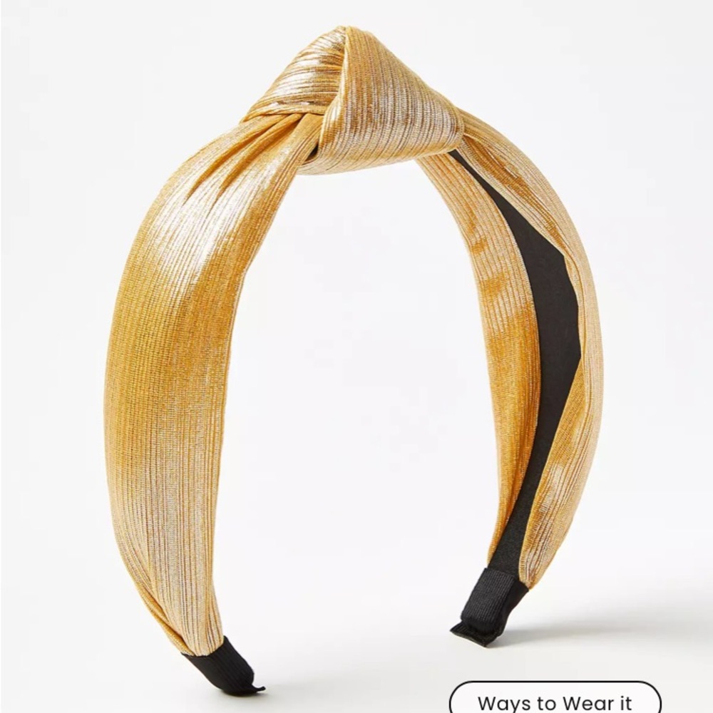 Gold Metallic Knotted Headband
